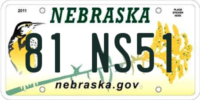 NE license plate 81NS51
