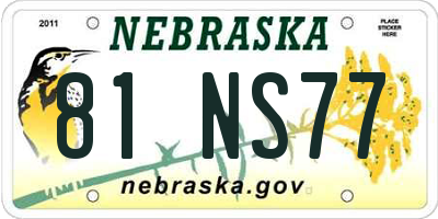 NE license plate 81NS77