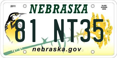 NE license plate 81NT35
