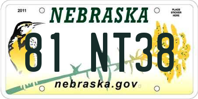 NE license plate 81NT38