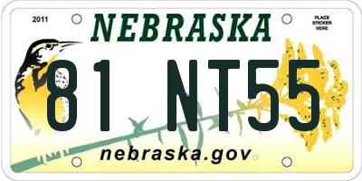 NE license plate 81NT55