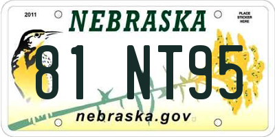 NE license plate 81NT95