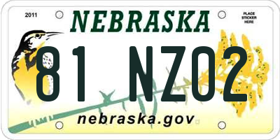 NE license plate 81NZ02