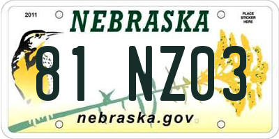 NE license plate 81NZ03