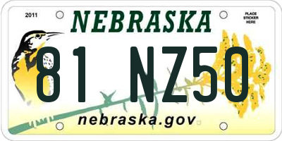 NE license plate 81NZ50