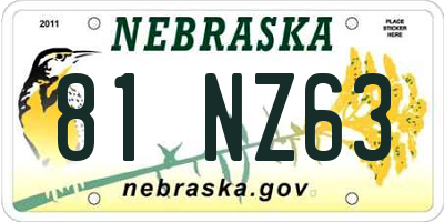 NE license plate 81NZ63