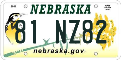 NE license plate 81NZ82
