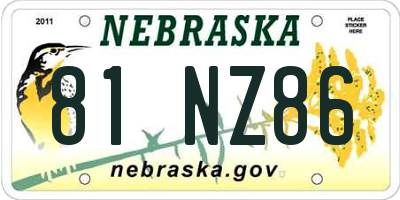NE license plate 81NZ86