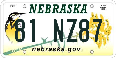 NE license plate 81NZ87