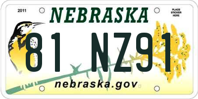 NE license plate 81NZ91