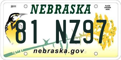 NE license plate 81NZ97