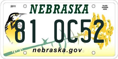 NE license plate 81OC52