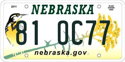 NE license plate 81OC77