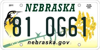 NE license plate 81OG61
