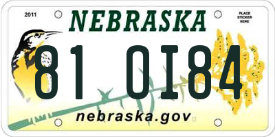 NE license plate 81OI84