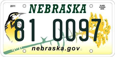 NE license plate 81OO97