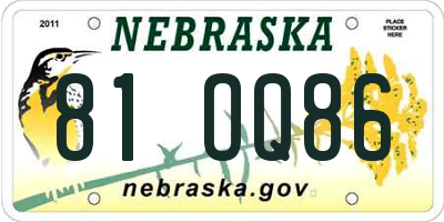 NE license plate 81OQ86