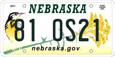 NE license plate 81OS21