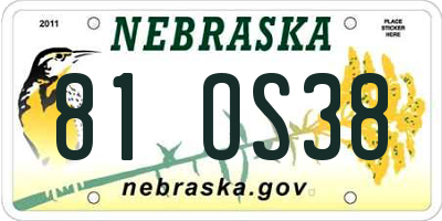 NE license plate 81OS38