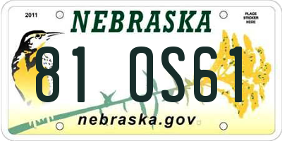 NE license plate 81OS61