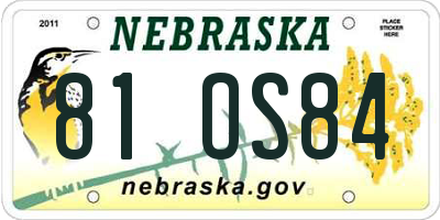 NE license plate 81OS84