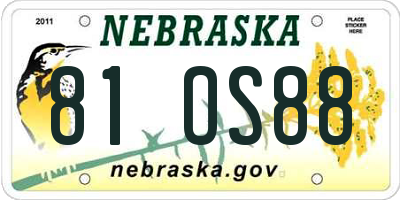 NE license plate 81OS88