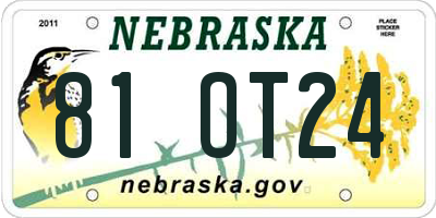 NE license plate 81OT24