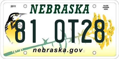 NE license plate 81OT28