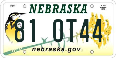 NE license plate 81OT44