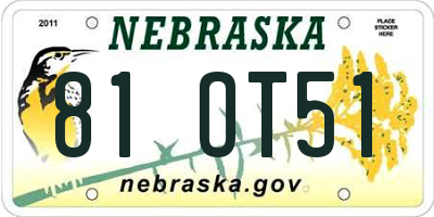 NE license plate 81OT51