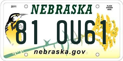 NE license plate 81OU61