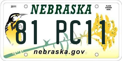 NE license plate 81PC11