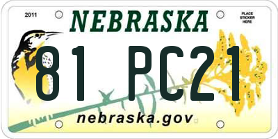 NE license plate 81PC21