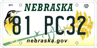 NE license plate 81PC32