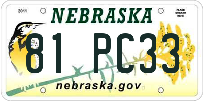 NE license plate 81PC33