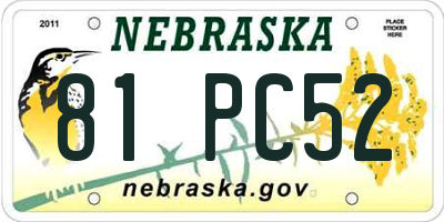 NE license plate 81PC52