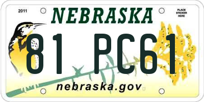 NE license plate 81PC61