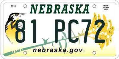 NE license plate 81PC72