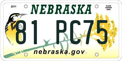 NE license plate 81PC75