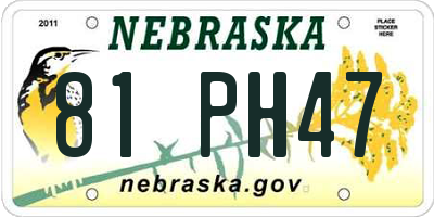 NE license plate 81PH47