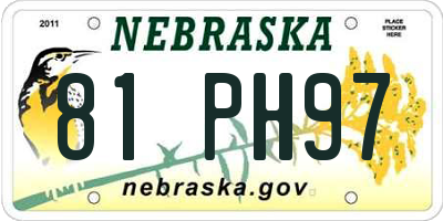 NE license plate 81PH97