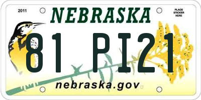 NE license plate 81PI21