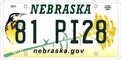 NE license plate 81PI28