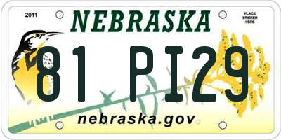 NE license plate 81PI29
