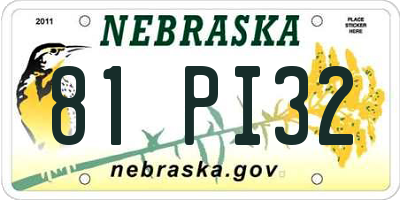 NE license plate 81PI32