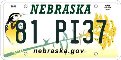 NE license plate 81PI37