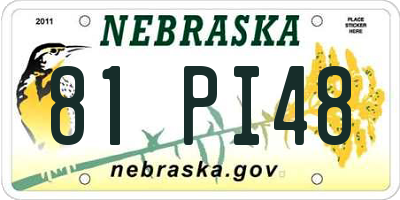 NE license plate 81PI48