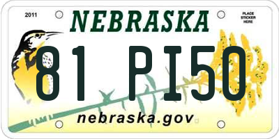 NE license plate 81PI50
