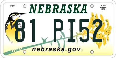 NE license plate 81PI52