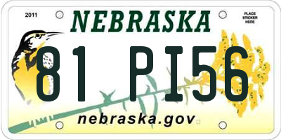 NE license plate 81PI56